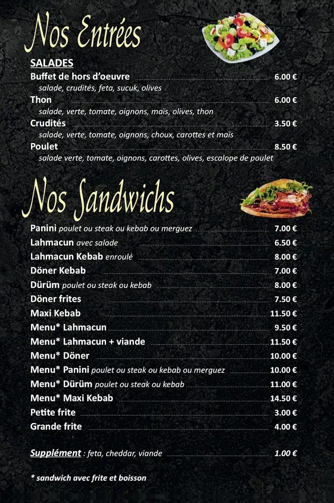Entrées & Sandwichs